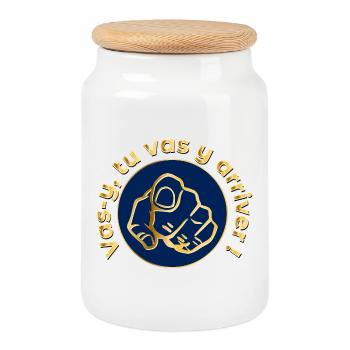 Go Motivation - Cookie Jar with Wooden Lid - white - Front