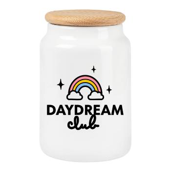 Logo du Day Dream Club - Boîte à biscuits avec couvercle en bois - blanc - Devant