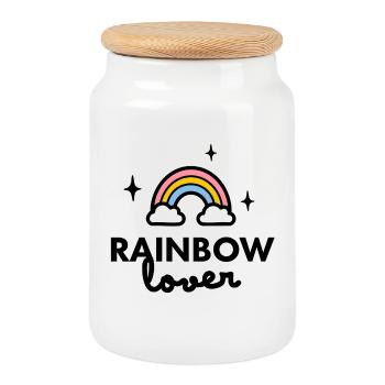 Logo von Rainbow Lover - Keksdose mit Holzdeckel - Weiß - Vorne