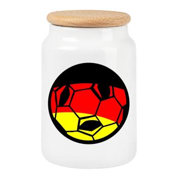 Football German Flag Art - Cookie Jar with Wooden Lid - white - Front