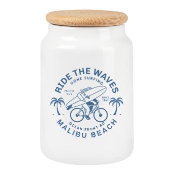 Malibu Surf Rider Wave - Cookie Jar with Wooden Lid - white - Front
