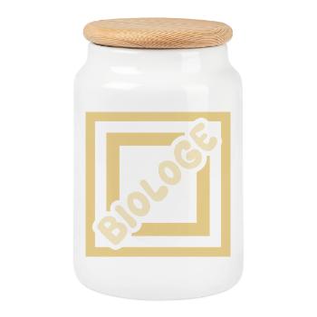 Biologiste comme métier - Boîte à biscuits avec couvercle en bois - blanc - Devant
