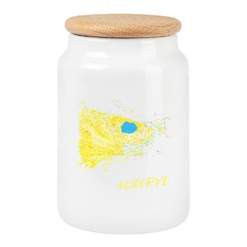 Benagil Sea Cave in the Algarve, Portugal - Cookie Jar with Wooden Lid - white - Front