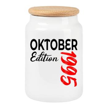 31. ANNIVERSAIRE 1995 OCTOBRE - Boîte à biscuits avec couvercle en bois - blanc - Devant