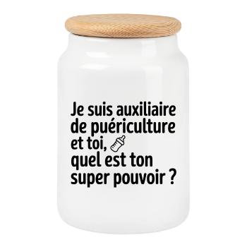 Pediatric Assistant: Your Superpower - Cookie Jar with Wooden Lid - white - Front
