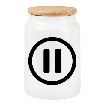Icon Pause - Keksdose mit Holzdeckel - Weiß - Vorne
