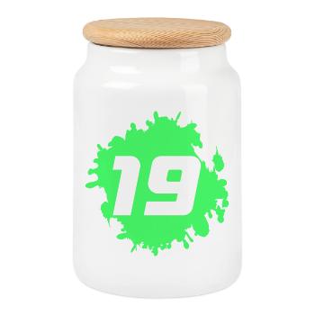 Neon 19 Spritzer Logo Shirt - Keksdose mit Holzdeckel - Weiß - Vorne