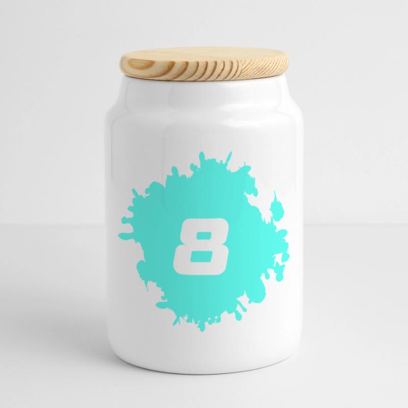 Conception de huit éclaboussures de néon Boîte à biscuits avec couvercle en bois
