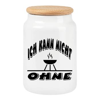 Grillen - Keksdose mit Holzdeckel - Weiß - Vorne