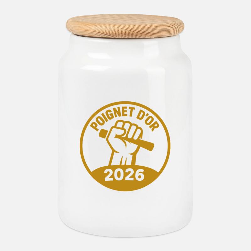 Golden Wrist 2026 bist du an der Spitze! - Keksdose mit Holzdeckel - Weiß