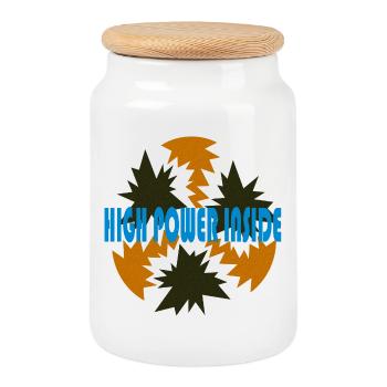 High power by Cean - Cookie Jar with Wooden Lid - white - Front
