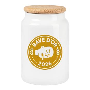 Golden Slime Award 2026 Nap Champion - Cookie Jar with Wooden Lid - white - Front
