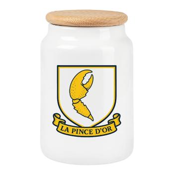 The golden claw for your stingy friends - Cookie Jar with Wooden Lid - white - Front