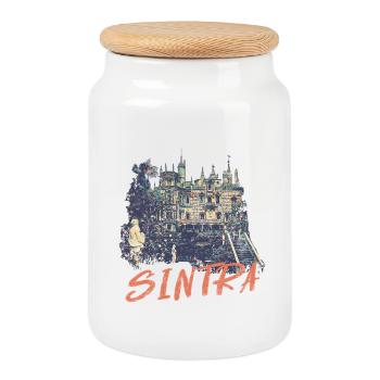 Palais de Regaleira Sintra lieu magique, Portugal - Boîte à biscuits avec couvercle en bois - blanc - Devant