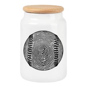 Baseball Leidenschaft Kunst Baseball Liebhaber - Keksdose mit Holzdeckel - Weiß - Vorne