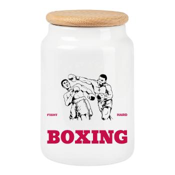 Kampfgeist Boxen Fight Club Berlin - Boîte à biscuits avec couvercle en bois - blanc - Devant