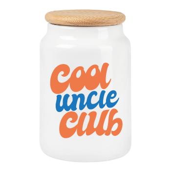 Cooler Onkel Club - Cool Uncle Club - Cookie Jar with Wooden Lid - white - Front