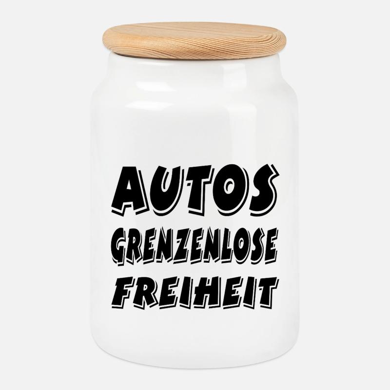 Auto - Keksdose mit Holzdeckel - Weiß