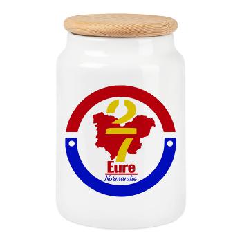 Eure Normandie 27 - Boîte à biscuits avec couvercle en bois - blanc - Devant
