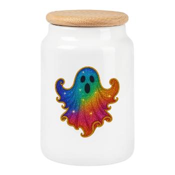 Rainbow Spirit Glitter - Cookie Jar with Wooden Lid - white - Front