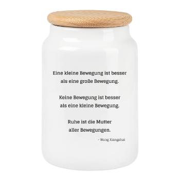 A small movement - Cookie Jar with Wooden Lid - white - Front