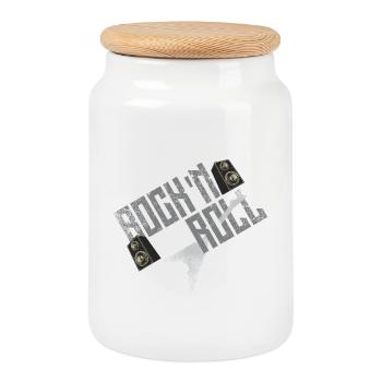 Rock It Folk Fusion - Cookie Jar with Wooden Lid - white - Front