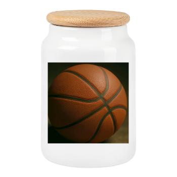 Sport Basketball - Boîte à biscuits avec couvercle en bois - blanc - Devant