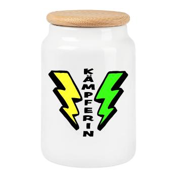Lucky Charm: Fighter - Cookie Jar with Wooden Lid - white - Front