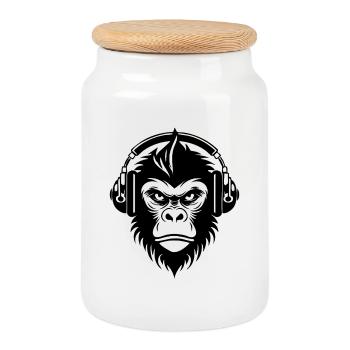 Chemise Grunge Monkey Head Rock Vibes Edition - Boîte à biscuits avec couvercle en bois - blanc - Devant