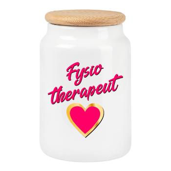 Kinésithérapeute - Boîte à biscuits avec couvercle en bois - blanc - Devant