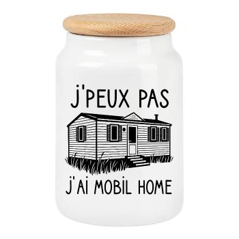 T-Shirt Mobilheim Camping Humor - Keksdose mit Holzdeckel - Weiß - Vorne