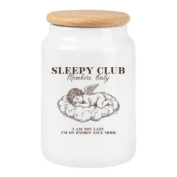 Sleepy Club Chérubin Renaissance Design - Boîte à biscuits avec couvercle en bois - blanc - Devant