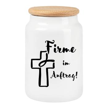 Cabinet pour le compte de Confirmation Fish Cross - Boîte à biscuits avec couvercle en bois - blanc - Devant