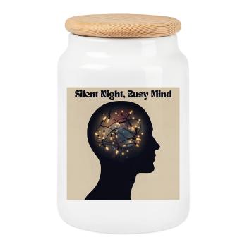 Silent Night, Hectic Spirit - Cookie Jar with Wooden Lid - white - Front
