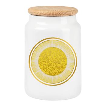 Stargate of the New Light Codes - Sonja Ariel - Cookie Jar with Wooden Lid - white - Front