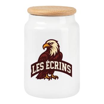 Aigle Emblème Les Ecrins - Boîte à biscuits avec couvercle en bois - blanc - Devant
