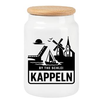 Kappeln Schlei SH Schleswig Holstein Silhouette - Keksdose mit Holzdeckel - Weiß - Vorne