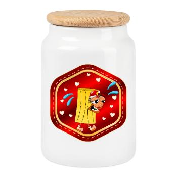 WEIHNACHTEN WEIHNACHTSMANN NUDELN ESSEN - Keksdose mit Holzdeckel - Weiß - Vorne