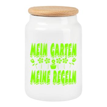 Garten - Keksdose mit Holzdeckel - Weiß - Vorne