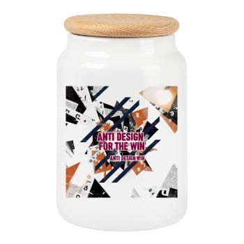 Anti-Design_for_the_Win_Collage - Cookie Jar with Wooden Lid - white - Front
