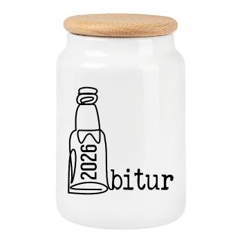 SOIRÉE ABI 2026 ABITUR - Boîte à biscuits avec couvercle en bois - blanc - Devant