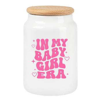 Baby Girl Geschenk Geburt Babyparty Mutter Tochter - Keksdose mit Holzdeckel - Weiß - Vorne