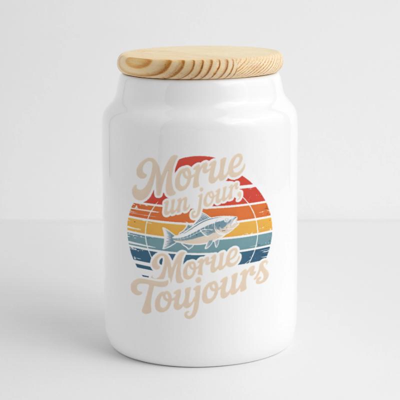 Once cod Cod Cookie Jar with Wooden Lid