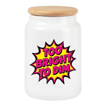 Trop lumineux pour assombrir un design Pop Art audacieux - Boîte à biscuits avec couvercle en bois - blanc - Devant