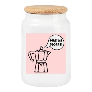 COFFEE SAYINGS FUNNY ESPRESSO - Cookie Jar with Wooden Lid - white - Front