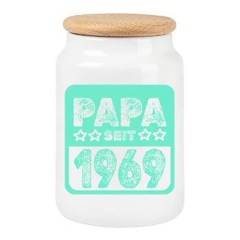 1969 - Boîte à biscuits avec couvercle en bois - blanc - Devant