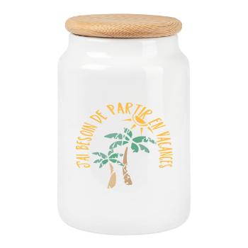 Fins und Soleil Vacances - Keksdose mit Holzdeckel - Weiß - Vorne