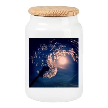Souffler dans le vent - Boîte à biscuits avec couvercle en bois - blanc - Devant