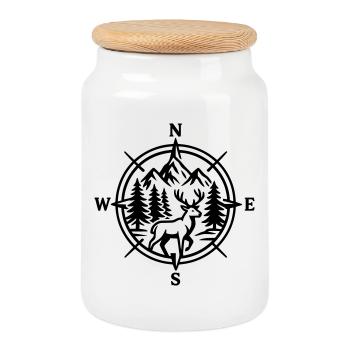 Nature - Boîte à biscuits avec couvercle en bois - blanc - Devant