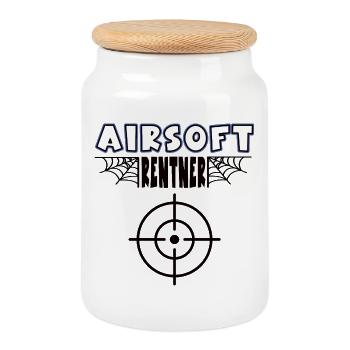 Airsoft Retraité Airsoft Joueur Airsoft Retraite Retraite - Boîte à biscuits avec couvercle en bois - blanc - Devant